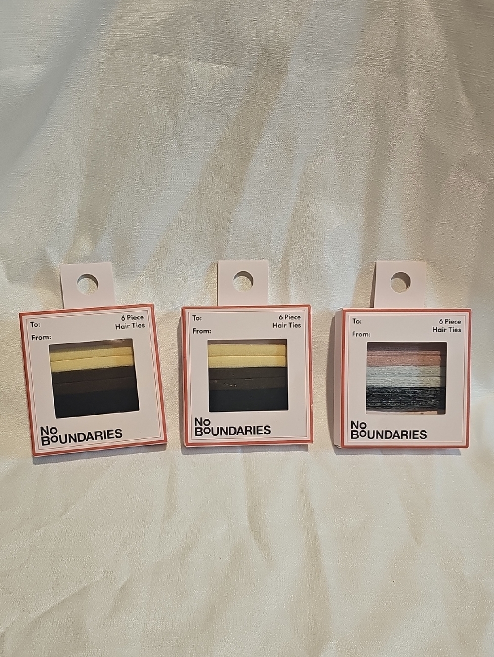 No Boundaries 3 Packs of 6 pc Hair Ties New